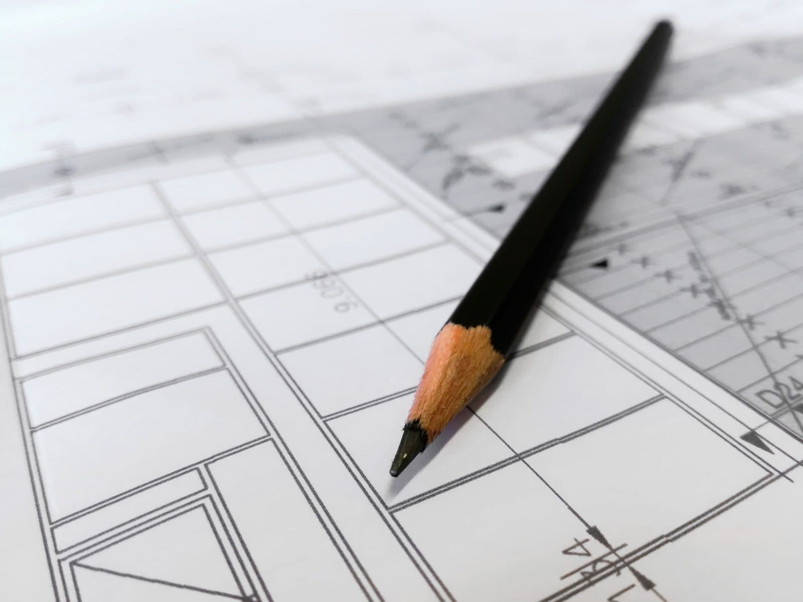 Teknik çizim üzerinde kurşun kalem, yakın plan